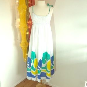 White gauzy boho dress